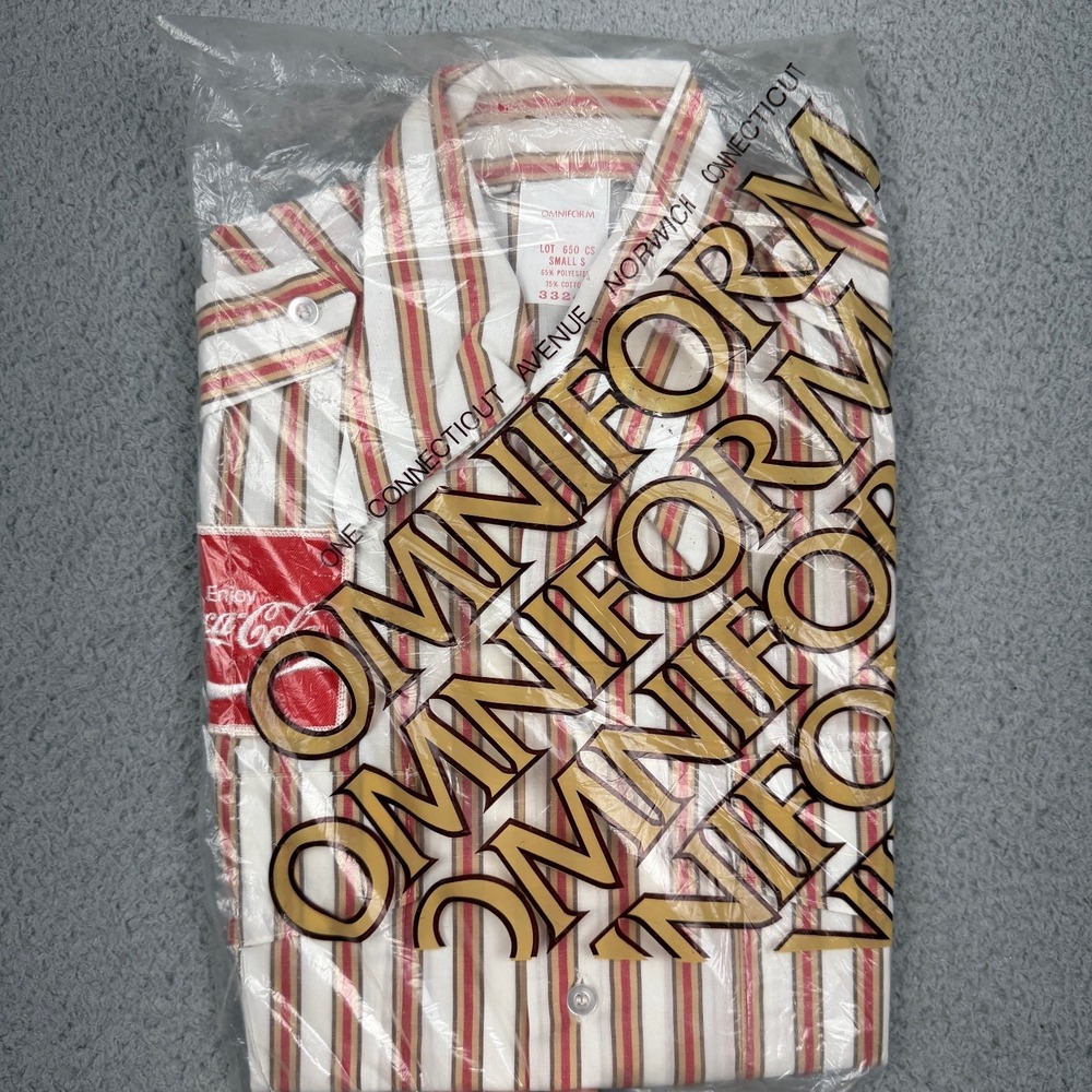 Vintage Coca-Cola Employee Uniform Work Shirt Size Small Omniform